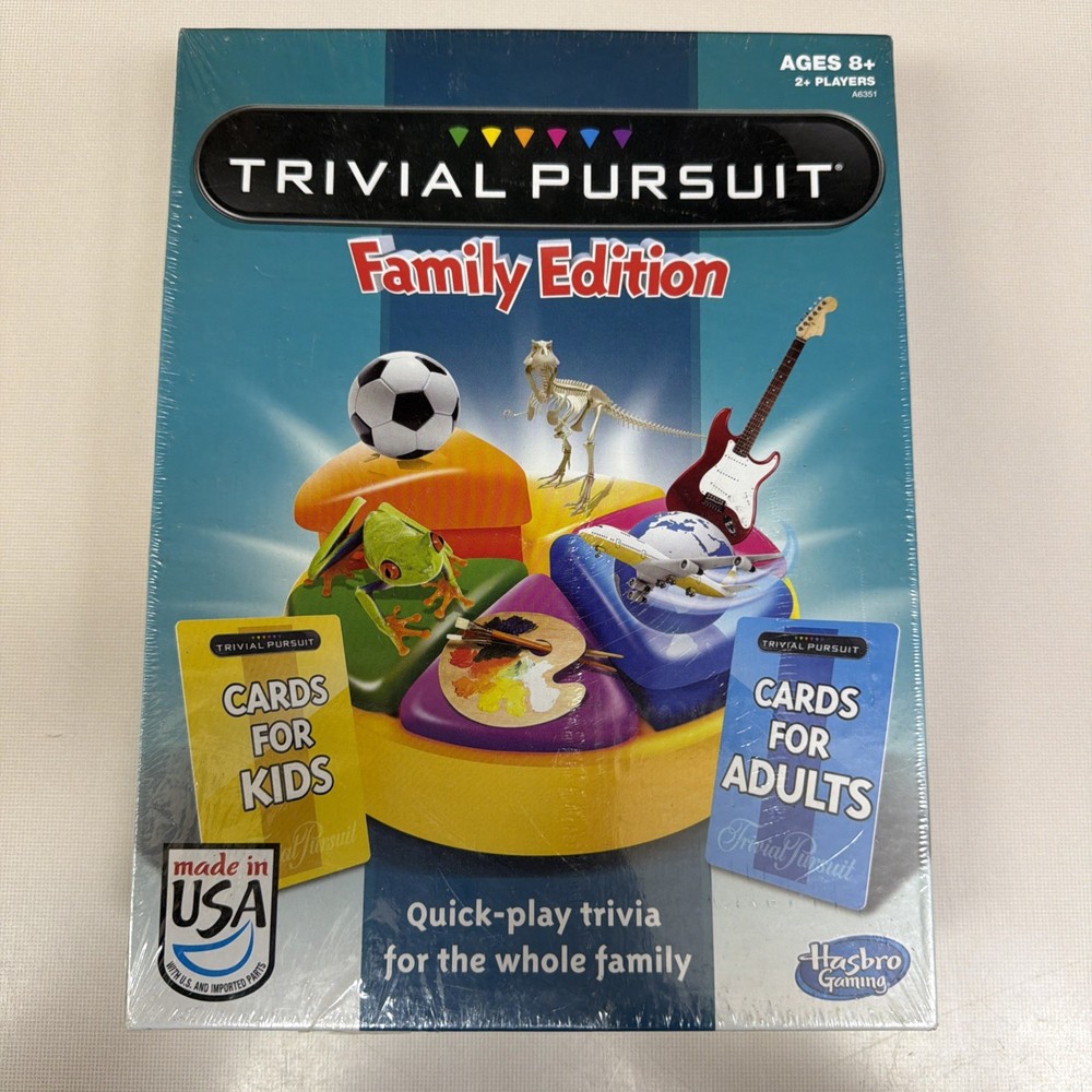 Hasbro Gaming Trivial Pursuit Family Edition Board Game - Ages 8+ NEW Sealed