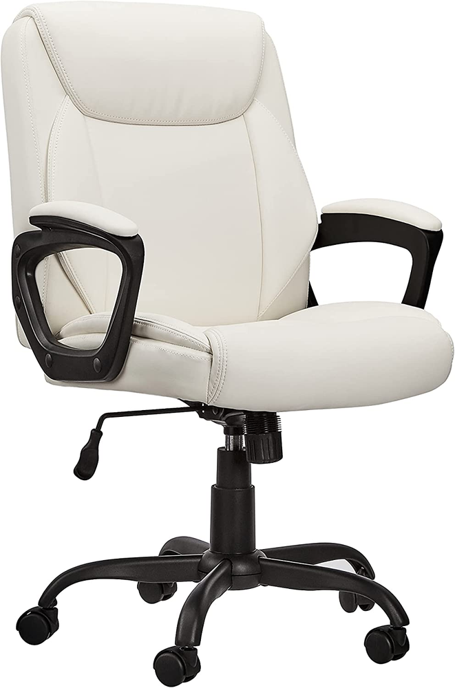 AmazonBasics Pu-Padded Mid-Back Office Chair with Soft Classic Design and Comfortable Support-image