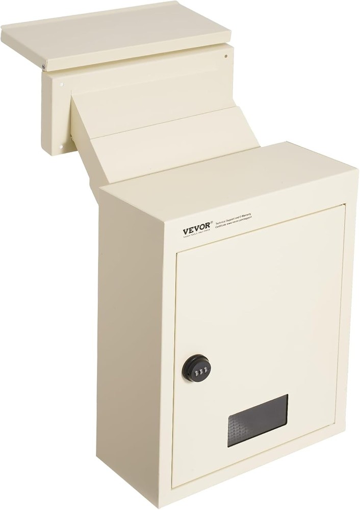 VEVOR Heavy Duty Steel Through Wall Drop Box with Visual Window in Beige-image