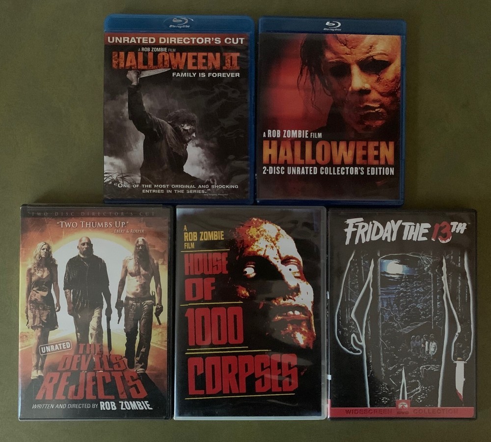 DVD Horror Assortment 2 Halloween, Halloween 2, Friday the 13th, and 2 More