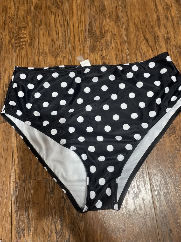 Black And White Polka dot Bathing Suit Bottom Size Large