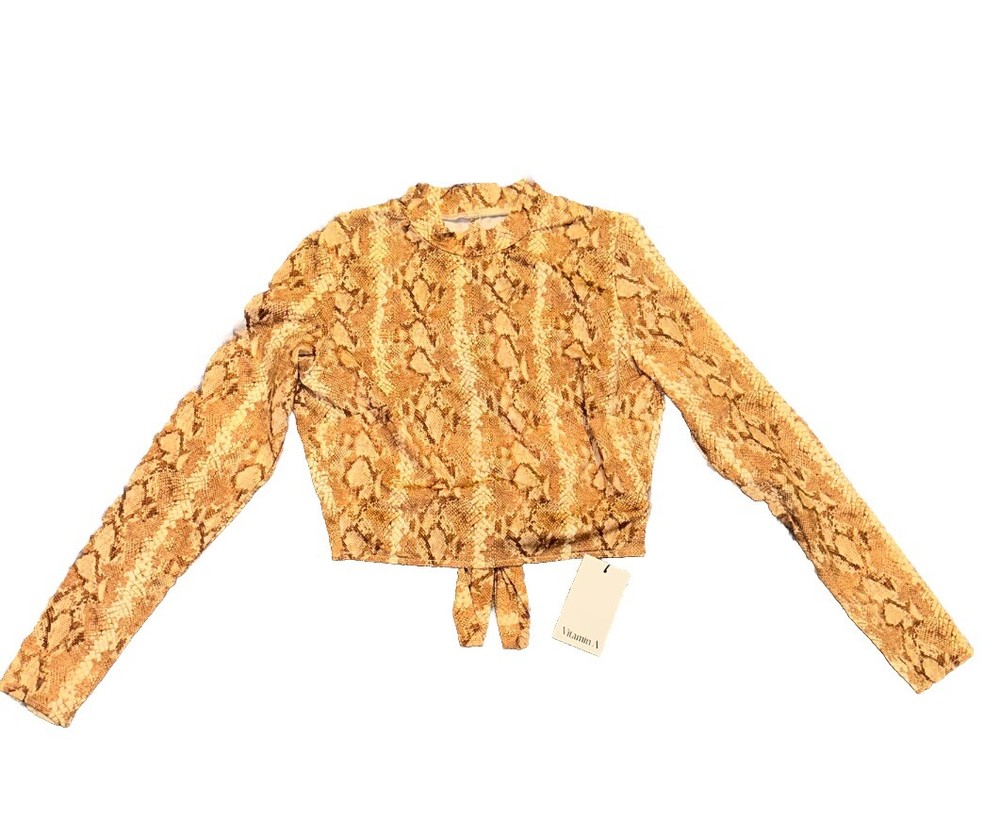 NWT Vitamin A Remy Rashguard Top Sz Medium in Sand