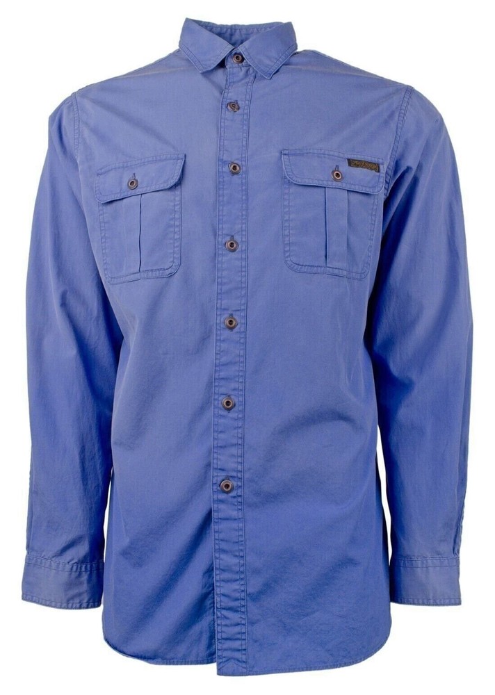 Customer Ruturn Polo Ralph Lauren Men's Overland Canvas Workshirt Shirtt.-Blue-