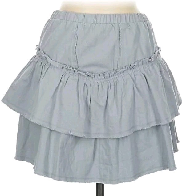 NWT Kirious Los Angeles Women's Light Blue Layered Mini Skirt Size Medium
