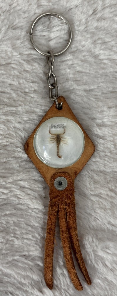 Durango Keychain Scorpion Leather Fringe Keytag