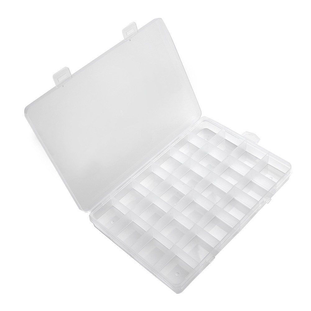 24-Compartment Plastic Jewelry Bead Storage Box Craft Organizer UK