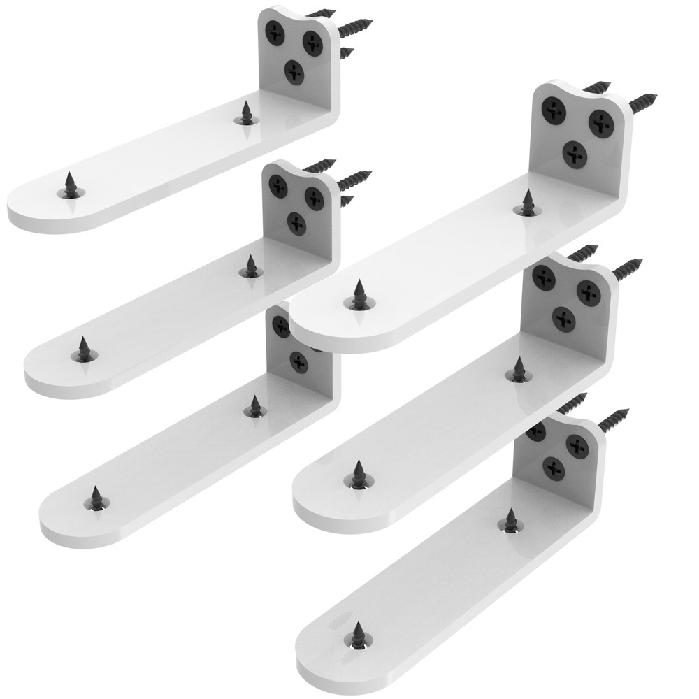 Floating Shelf Bracket, 6 Inch Heavy Duty White Shelf Bracket,Shelf Brackets ...