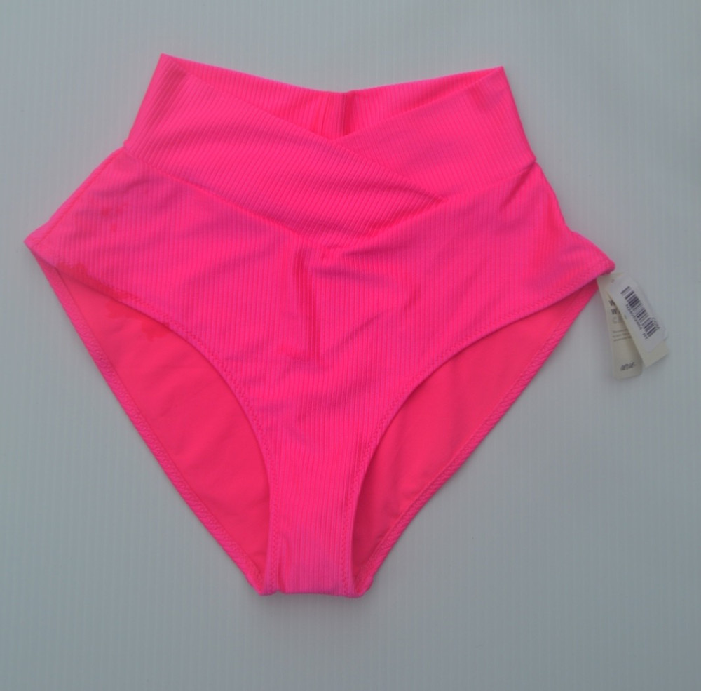 Aerie Swim Sz Small Pink High Waisted Full Coverage Bottom