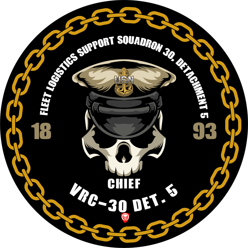 Fleet Logistics Support Squadron 30 Det 5 US Navy Chief VRC-30 CPO USN Decal-image