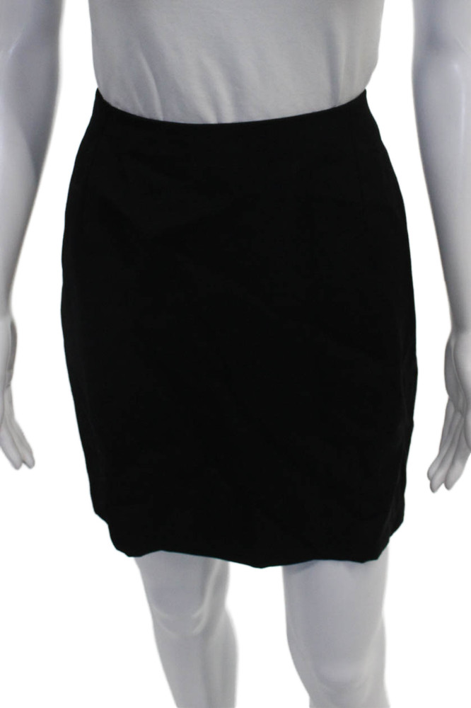 Gianni Versace Women Black Wool Straight Pencil Skirt Zip Size 44Free Shipping in US $100+ Orders | $6.95 Orders Below