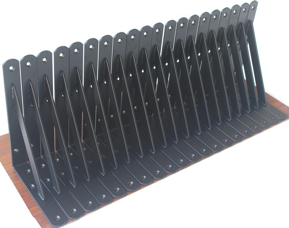 Versatile 20-Pack Heavy Duty Black Shelf Supports - Easy Installation Included