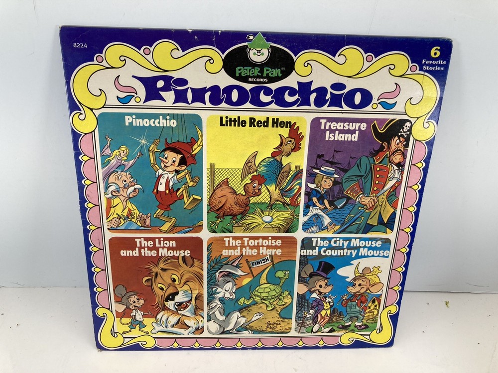 Vintage Disney Peter Pan Pinocchio Album Cover Only No Record