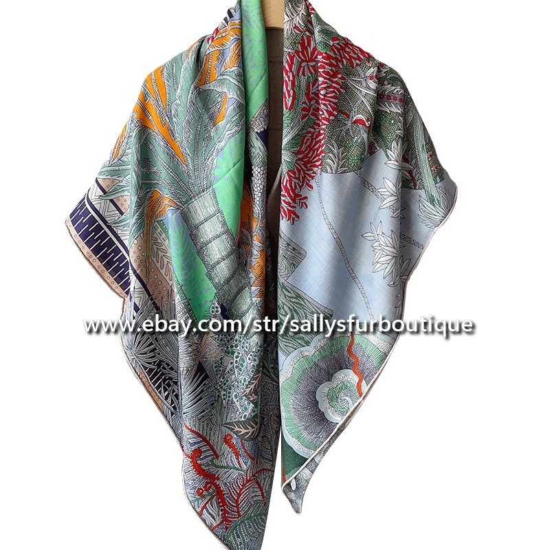 70% Cashmere 30% Silk Double Face Shawl with Moon Night Print 53