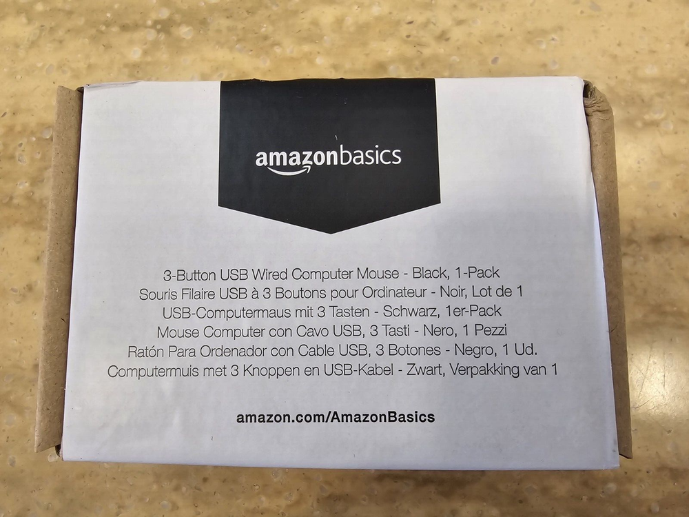 AmazonBasics 3-Button Wired USB Computer Mouse (NIB)-image
