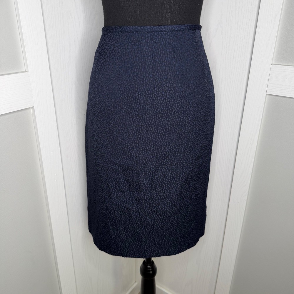 Tahari Pencil Skirt Womens 8 Navy Blue Textured Pebble Arthur S Levine