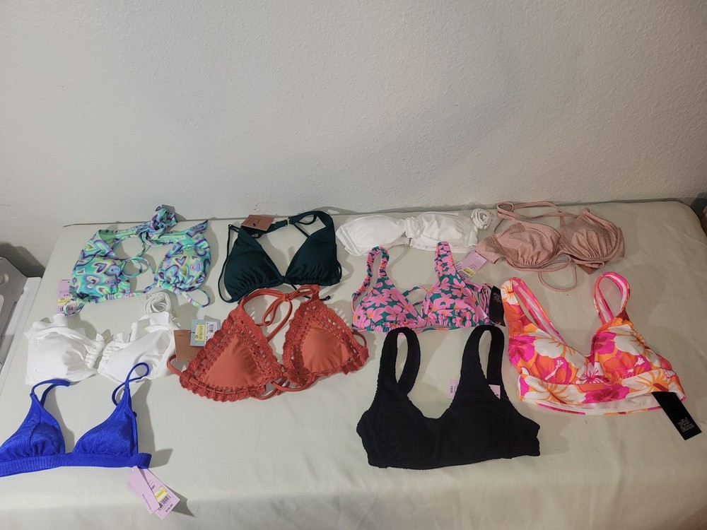 Lot of 10 Women's Target Swim Tops Size S. Brand New ⁵