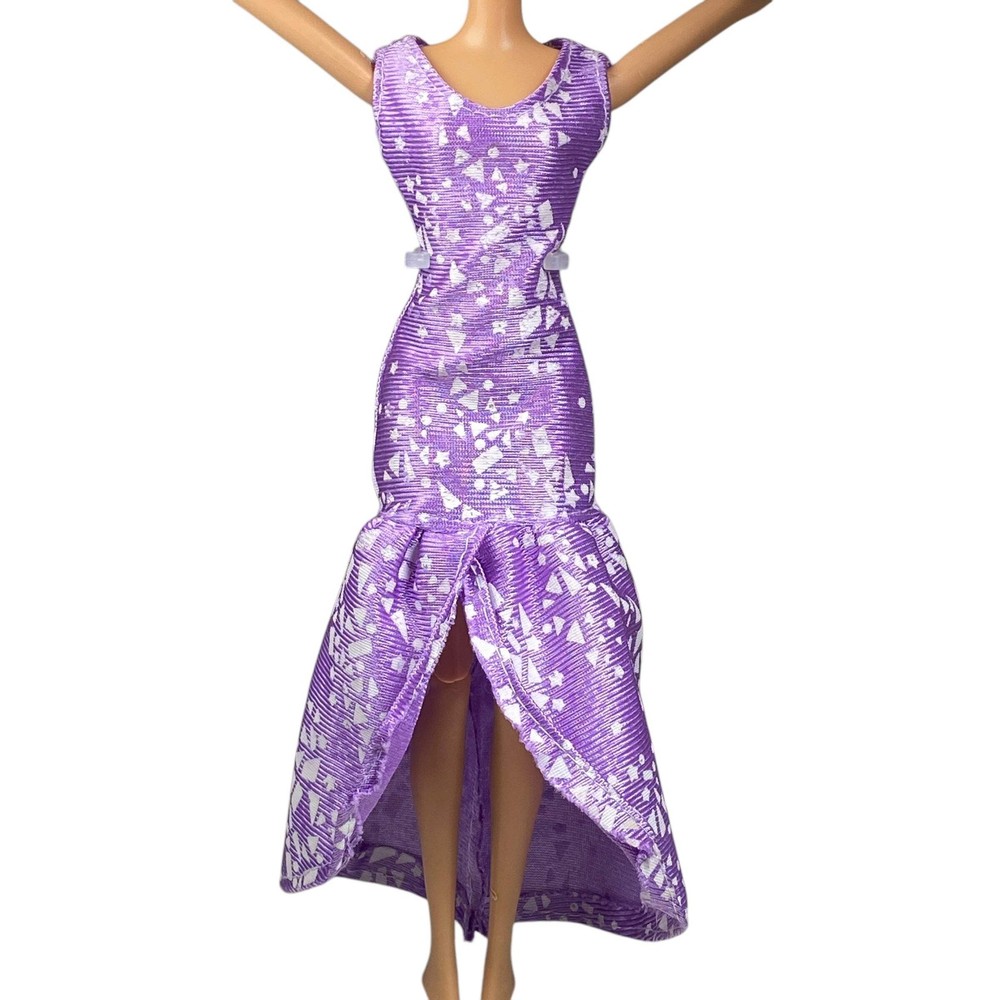 Barbie Purple and White Fishtail Party Dress Doll