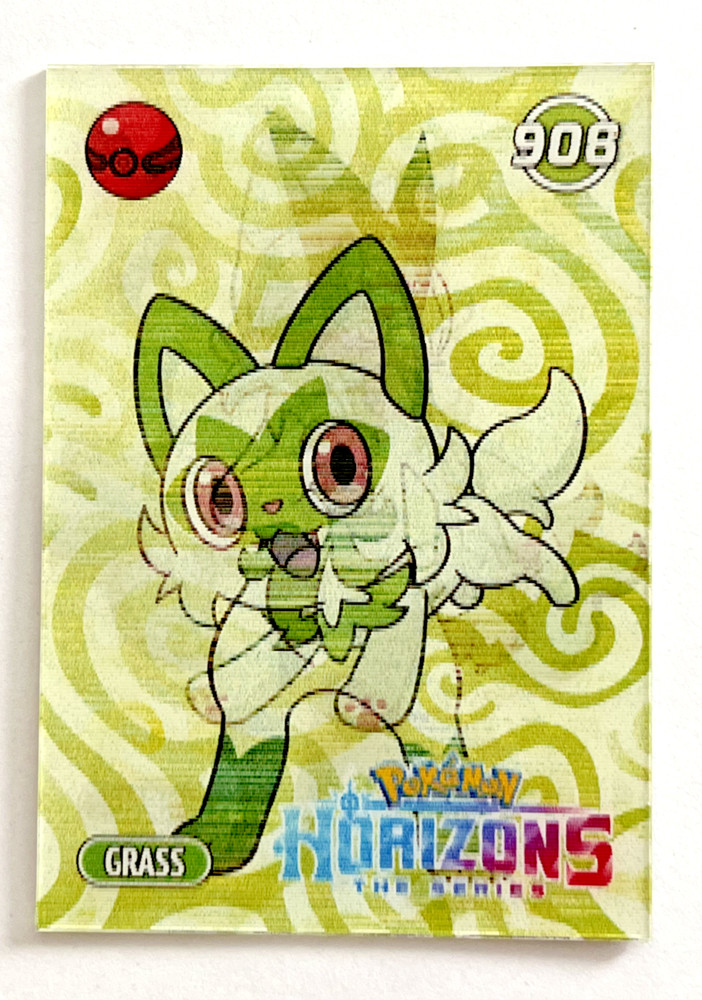 2024 POKEMON 3D Galactic Card #25 SPRIGATITO MEOWSCARADA Peru Lenticular