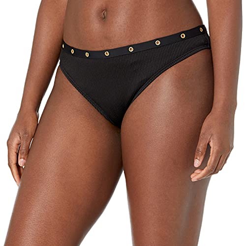 Bar iii Women's Swimwear Banded Hipster Pants Bikini Bottom ONLY Black Size M