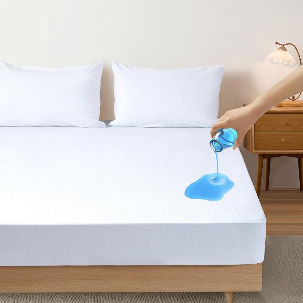 NNEDSZ Luxurious Microfibre Terry Toweling Mattress Protector - Queen