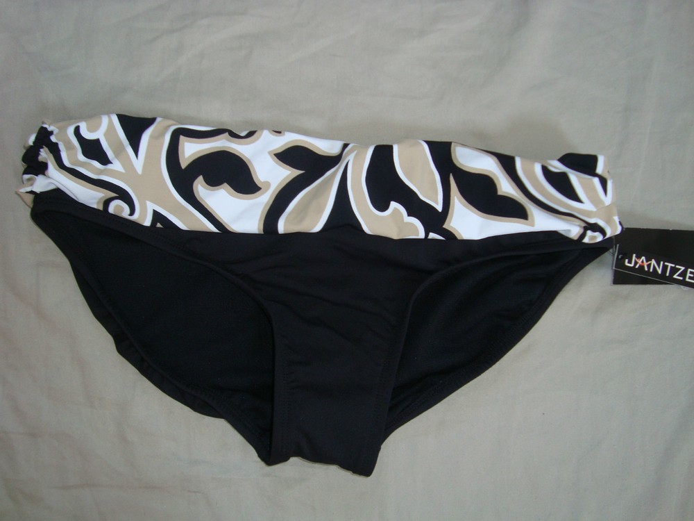 Jantzen New Womens Swimwear Black Multi Bikini Bottom Size 6 Bathing Suit