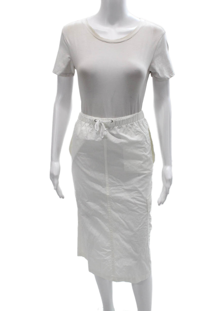 TNA Womens White Cotton Blend Cargo Midi Skirt Drawstring Size MFree Shipping in US $100+ Orders | $6.95 Orders Below