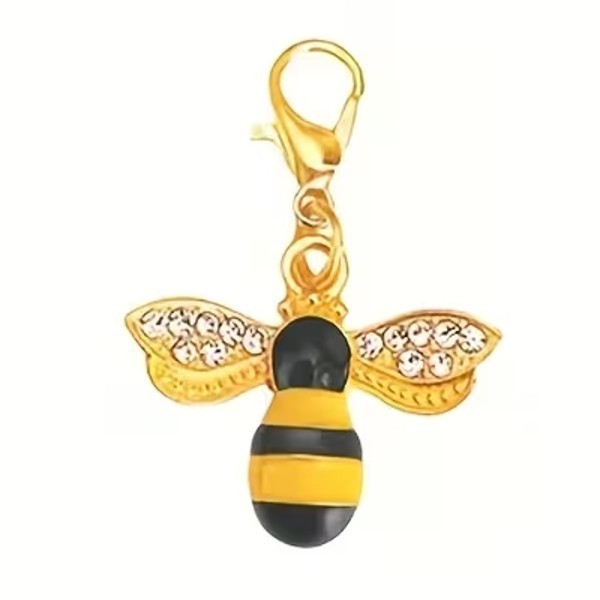 Metal Honey Bee Insect Charm Keyring Keychain Gift UK