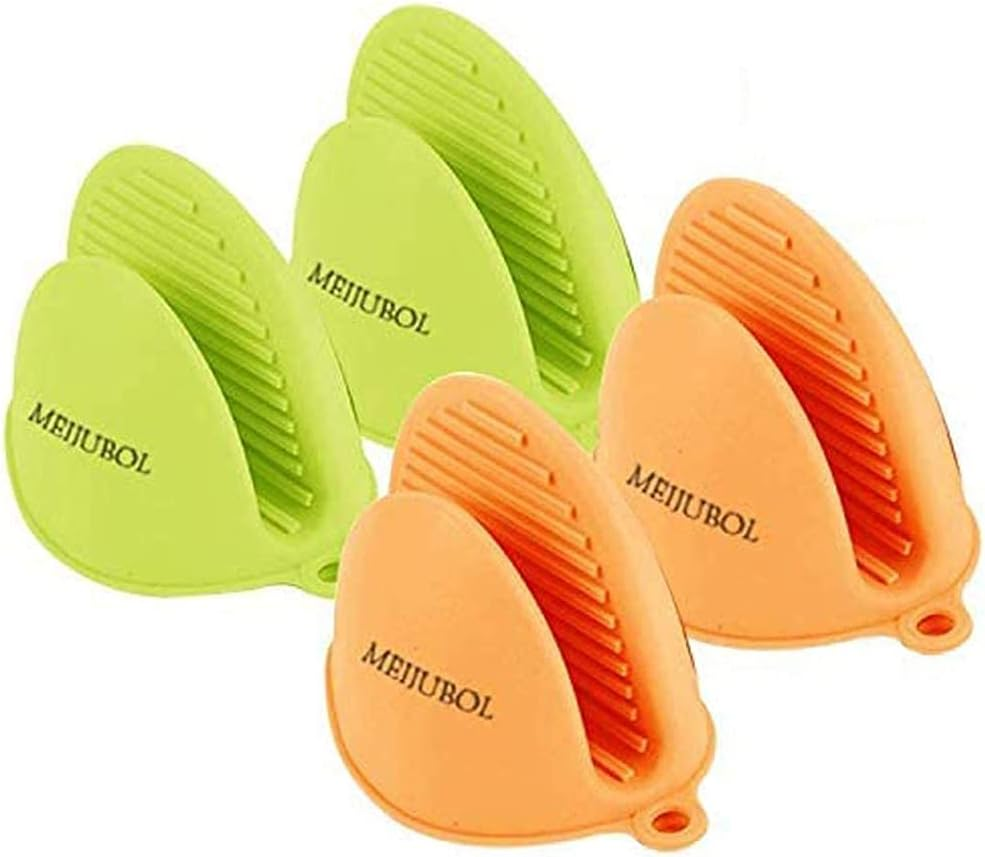 2 Pairs Mini Oven Mitts Silicone Heat Resistant Cooking Pinch Gloves Potholder f