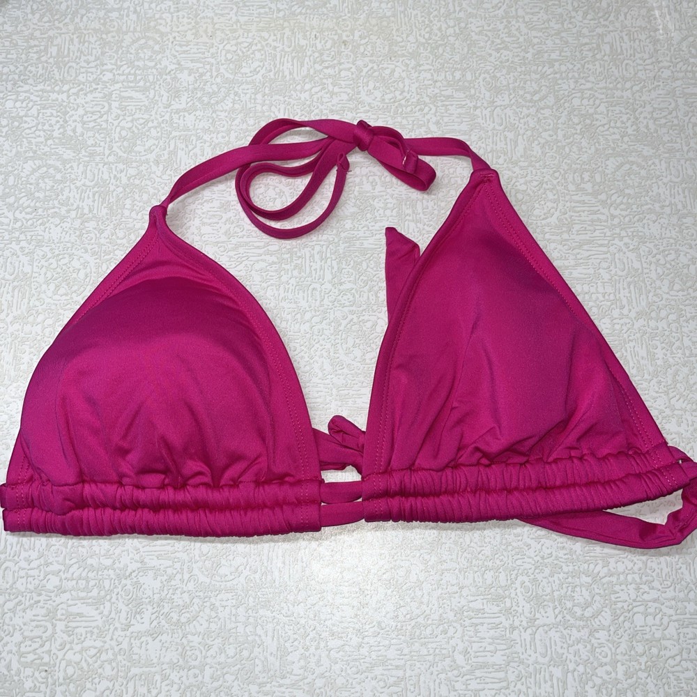 Kona Sol Swim Triangle Bikini Top Swimsuit Pink Size D/DD