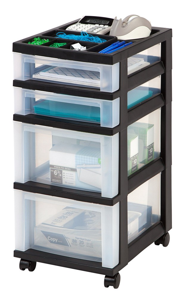 IRIS USA Rolling Storage Cart with Wheels Plastic Drawer Organizer