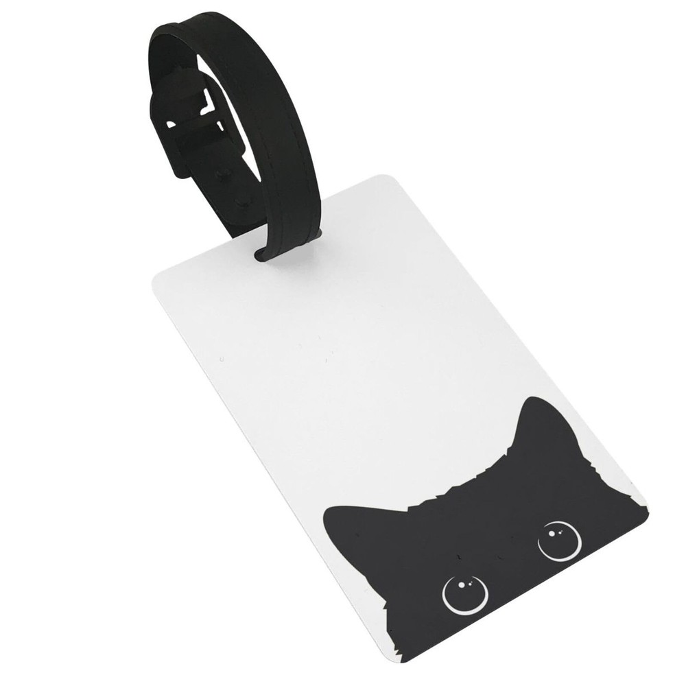 Funny Cat Luggage Tag for Suitcase, Travel Baggage Bag Tags Backpack Name ID ...