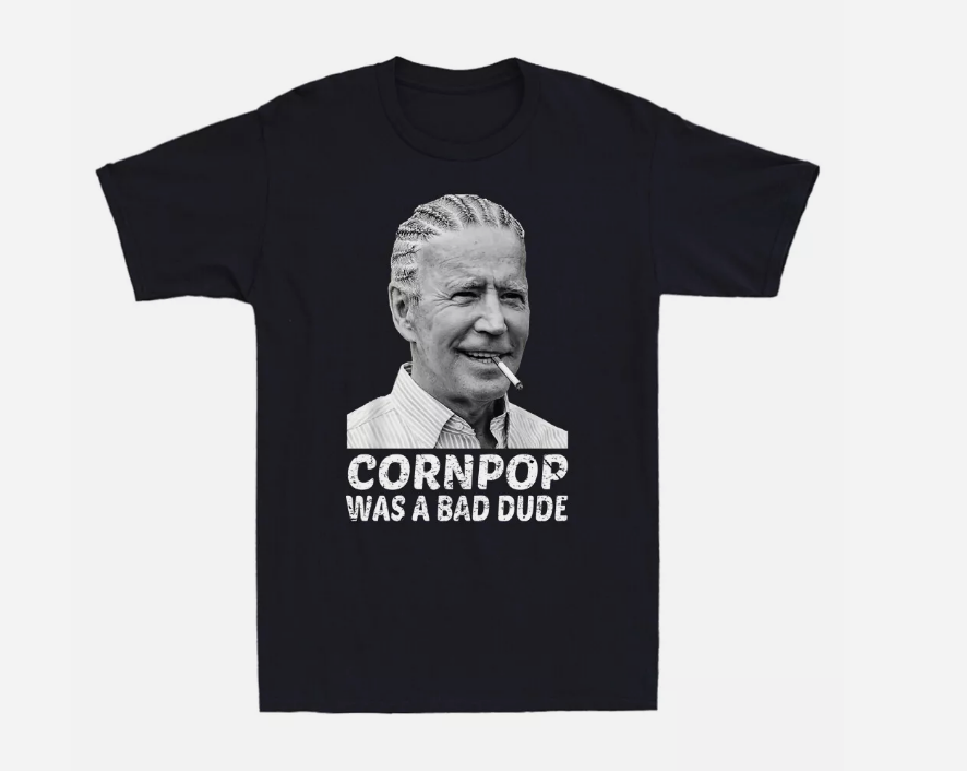 SALE Corn Pop Was A Bad Dude Funny Political Meme Vintage Men's Short Sleeve T-S