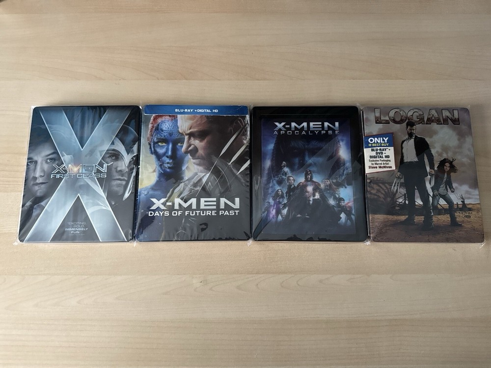 X Men Steelbooks / Logan Blu Ray Blu Ray/DVD 3 Disc Steelbook