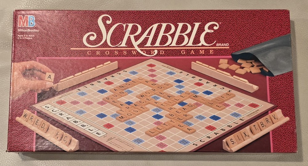 Vintage 1989 Scrabble Crossword Board Game Complete Milton Bradley