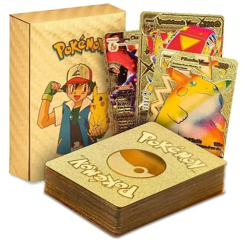 55Pcs Pokemon Golden Card TCG GX Vmax GX Card Charizard Rare