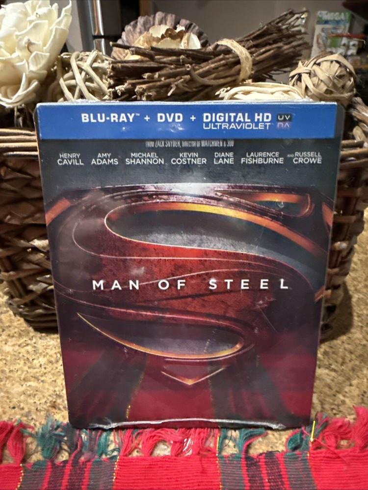New Man of Steel (Blu-Ray, DVD, Digital) Exclusive Sealed Steelbook Zack Snyder