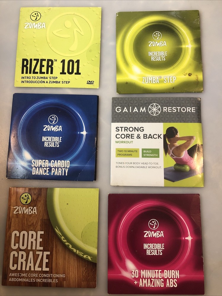 Zumba Fitness DVD CD Lot of 6Workout Discs Total Body & Flat Abs