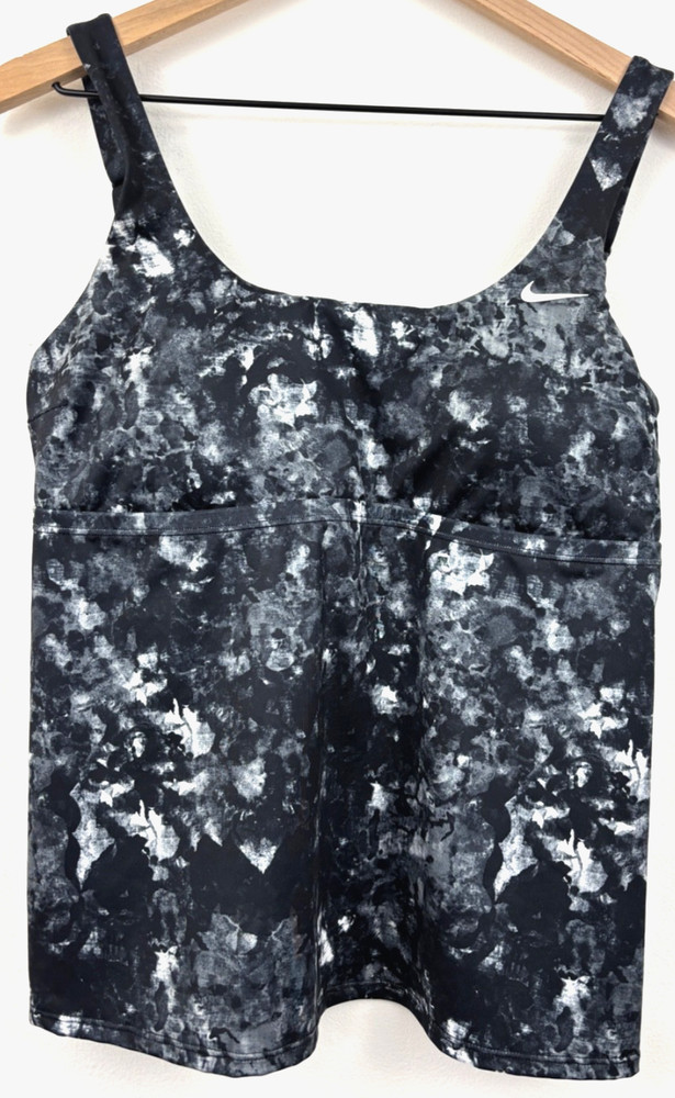 Nike Womens Swim Top Black and White Adjustable Strap Size Large