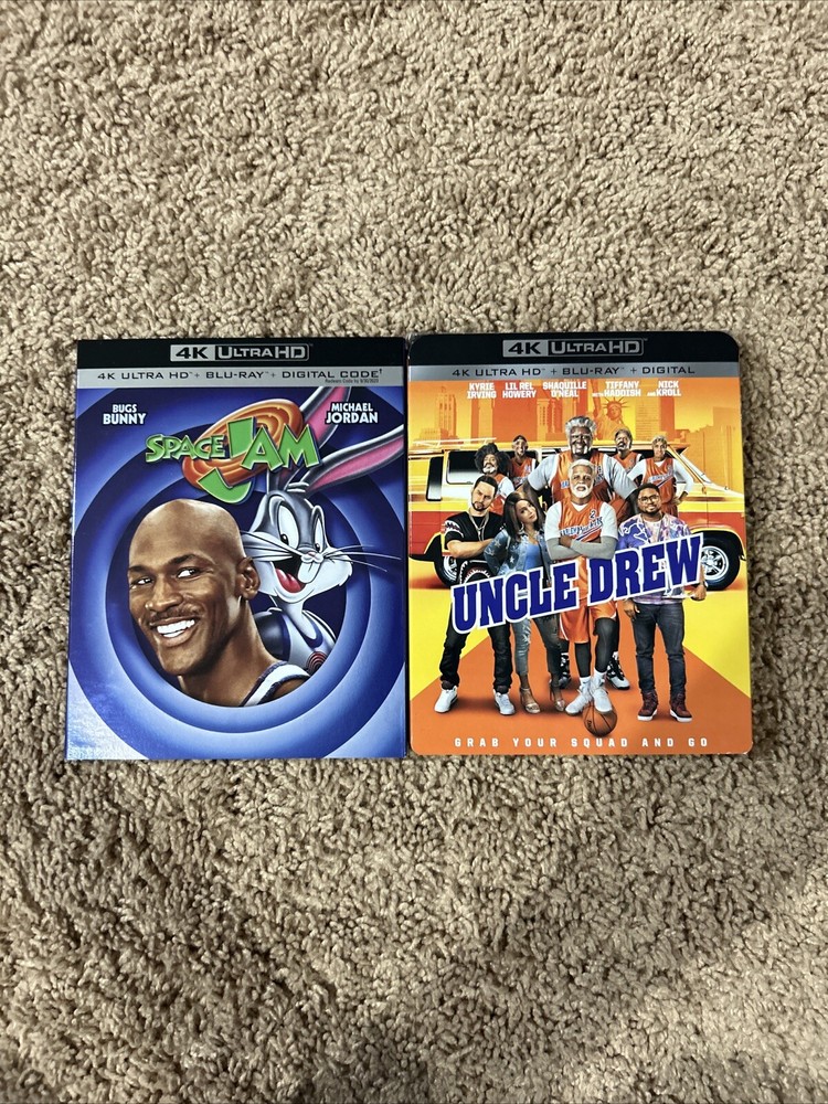 Space Jam + Uncle Drew 2 Movie Set New Sealed,4K ,W/Slipcovers Very Nice Set,