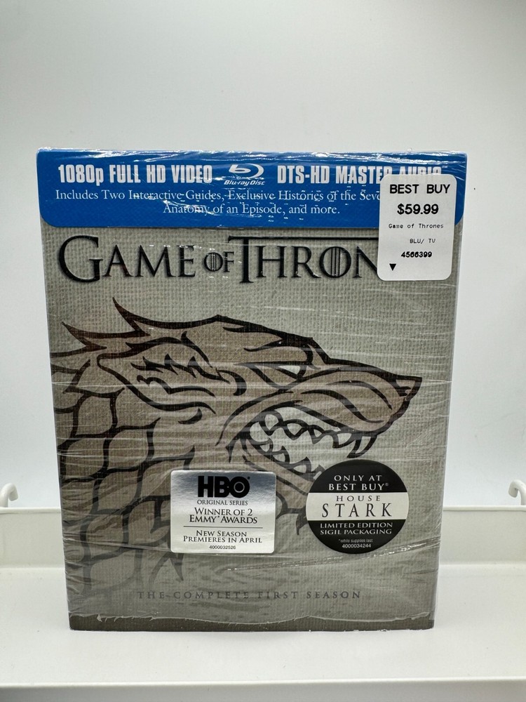 Game of Thrones Best Buy Exclusive House Stark Sigil Blu-ray S1 NEW IN PLASTIC!