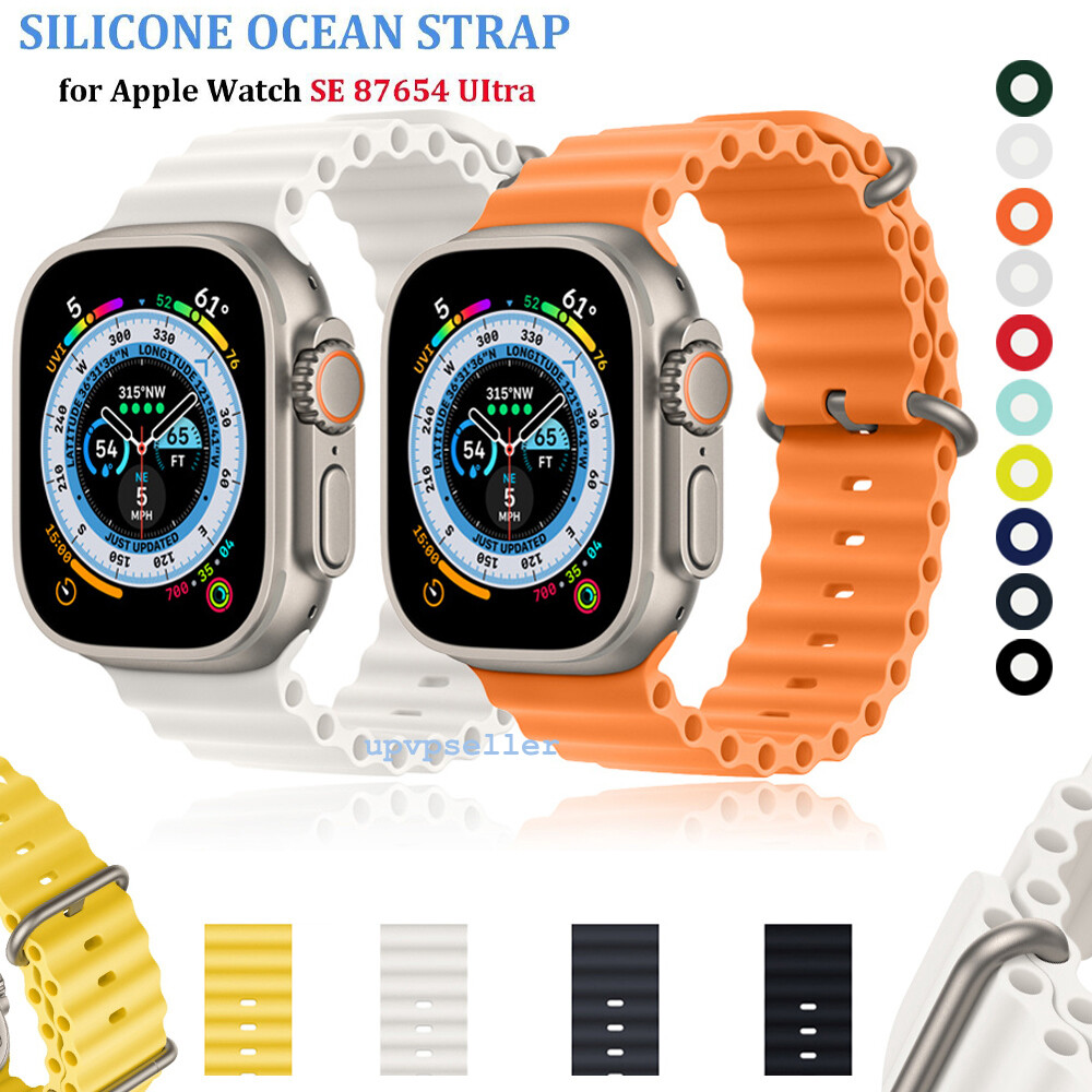 Silicone Watch Band For Apple Watch Ultra 2 Series 9 8 7 SE 40/44/41/45/49mm