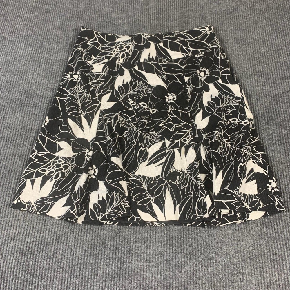 East 5th Skirt Womens 14 Black Zip Up Lined Floral Y2K Pleated BOHO 34x23 Work