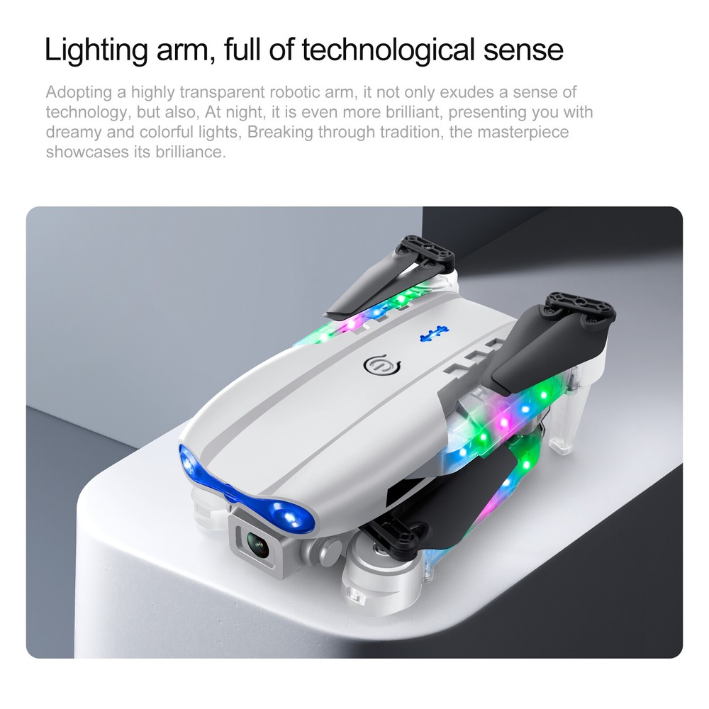 Foldable HD Camera Drone with LED Lights for Adults and Kids - Remote Control Quadcopter