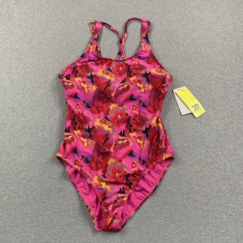 All in Motion One Piece Girls Large Swim Suit Pool Beach Stretch Sports NWT