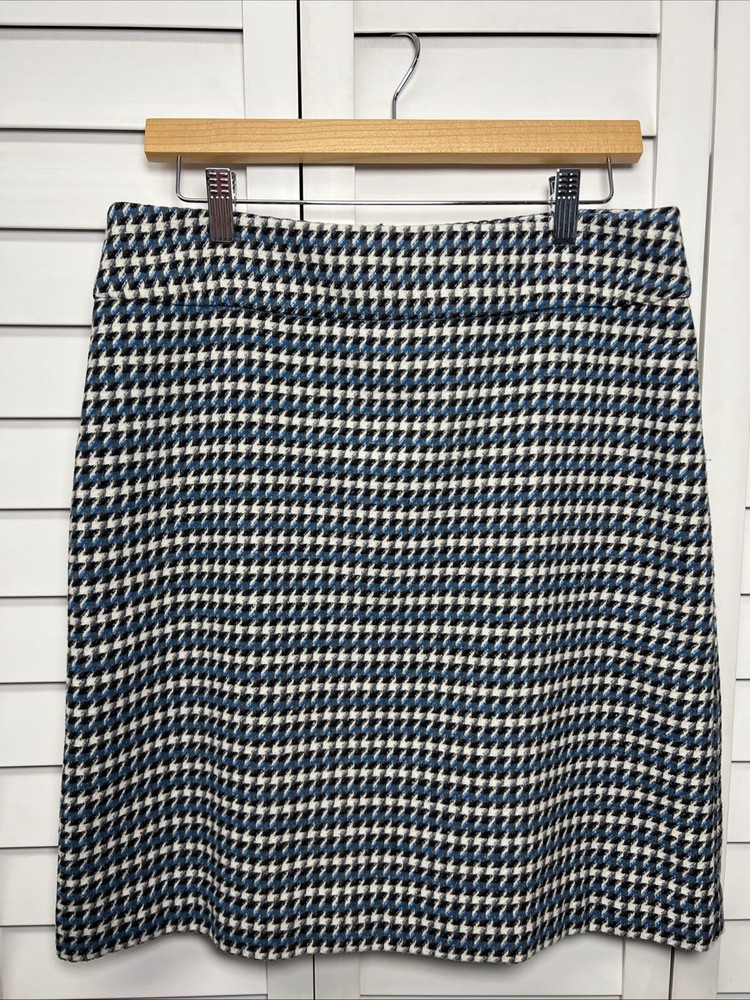 Talbots Houndstooth Wool Blend Pencil Skirt Career Office Women’s Size 10P
