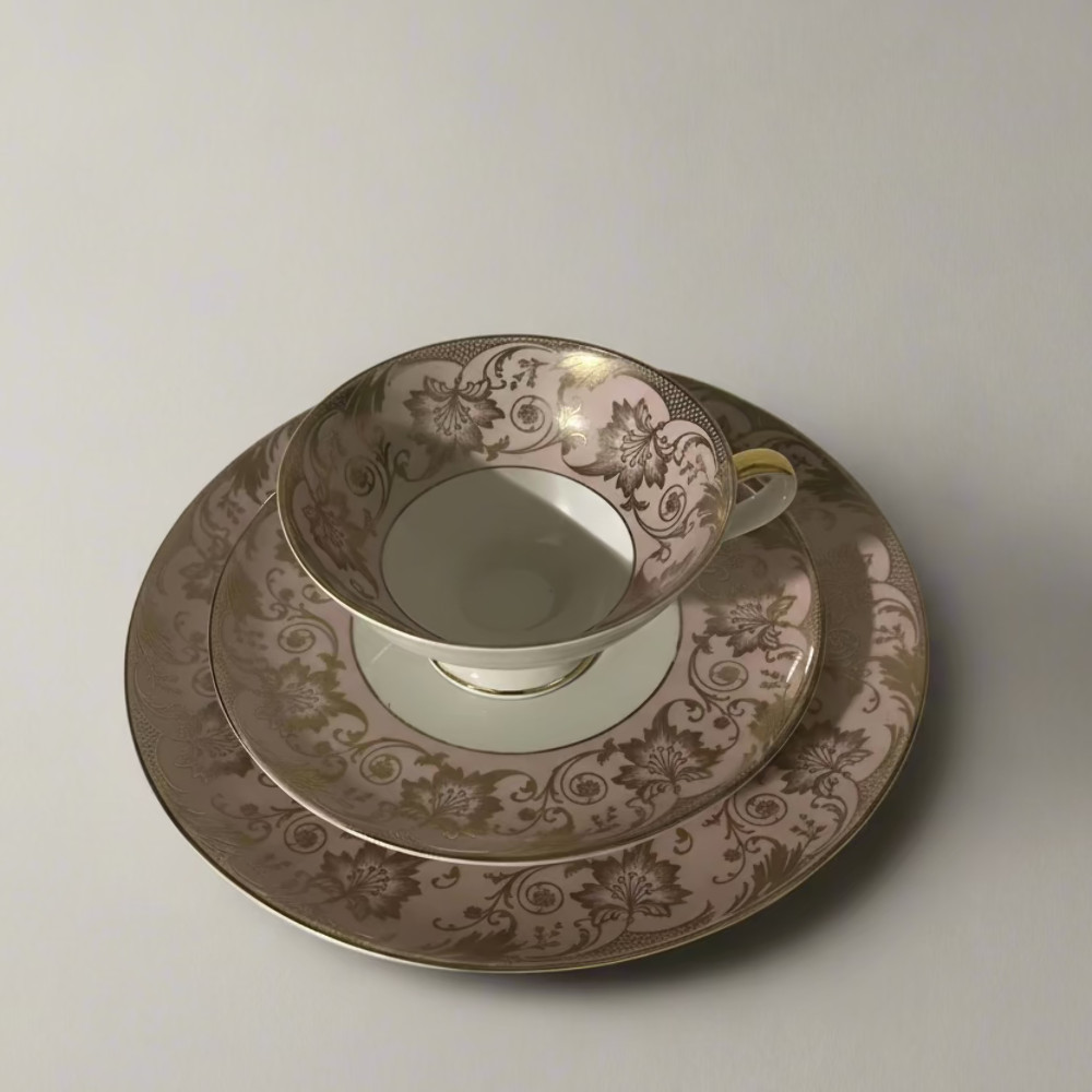Vintage Bavarian Porcelain Trio (Cup, Saucer & Dessert Plate) - Anna