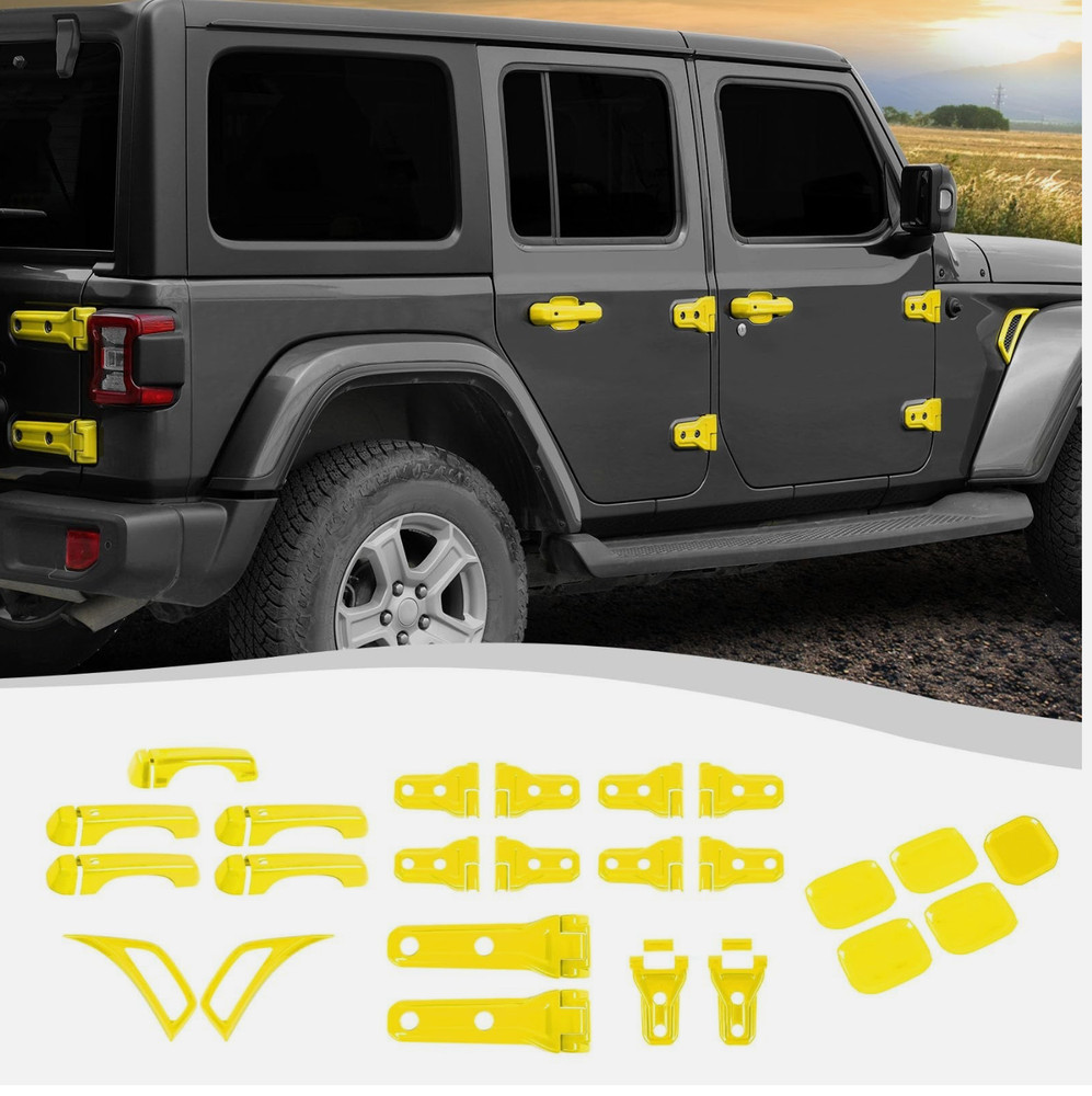 24PCS Full Set Exterior Decoration Trim Kit Fit for 2018-2026 Jeep Wrangler J...