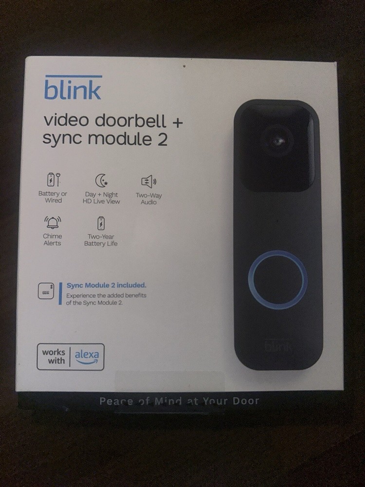 Blink Video Doorbell + Sync Module 2 Smart Video Doorbell w/ Alexa BRAND NEW
