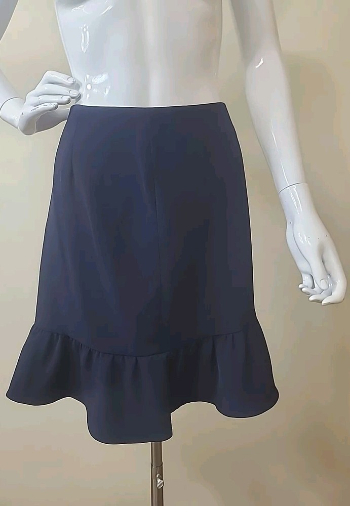 Tommy Hilfiger Ruffle Hem Pencil Skirt Blue Womens Size 4