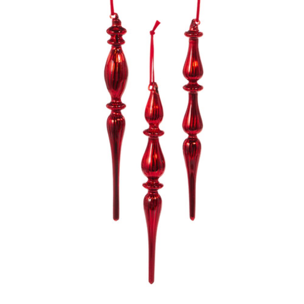 Red Glass Finial Ornament 10.75